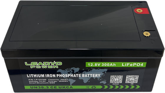 Smart Bluetooth 12.8V LiFePO4 Battery 12V 300Ah Rechargeable Batteries With IP66 ABS Case