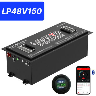 Buy 48V 150Ah 250Amp 51.2V Bluetooth LiFePO4 Lithium Golf Cart Battery with Round LCD ,5yrs Warranty online manufacture
