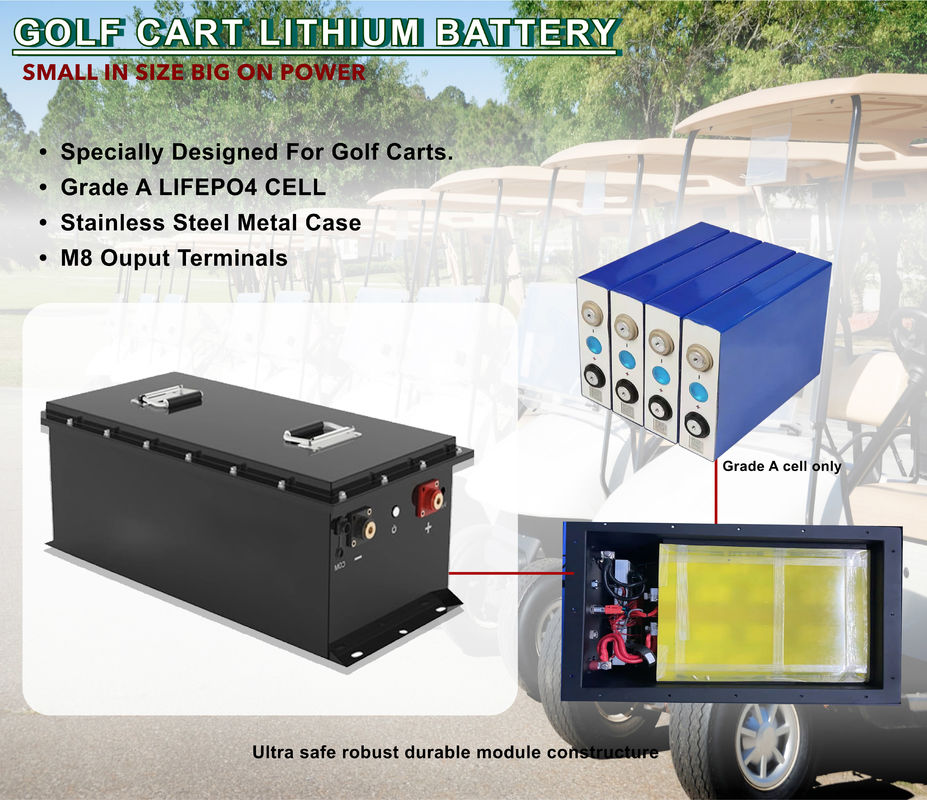 China Factory Lithium Golf Cart Deep Cycle Batteries 72V 105Ah 150A LiFePO4 Battery Pack