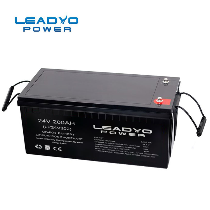 Smart LiFePO4 Deep Cycle Battery Pack 24V 200Ah Rechargeable Lithium Battery