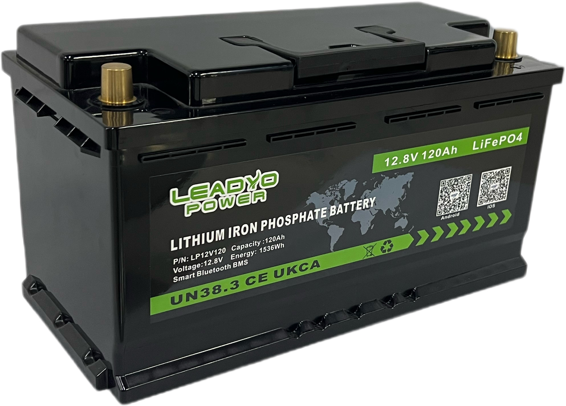 Self Heating 12V 120Ah LiFePO4 Lithium Ion Batteries For Solar RV System